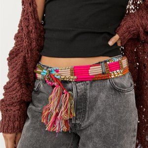 NWT Free People Rhys Rope Belt / Bright Combo